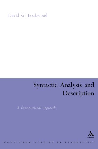 Syntactic Analysis and Description: A Constructional Approach (Continuum Collection)