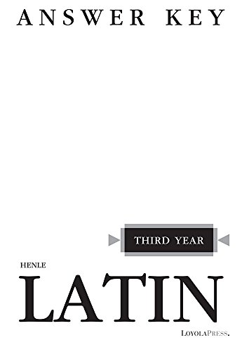 Book Cover Henle Latin Third Year Answer Key