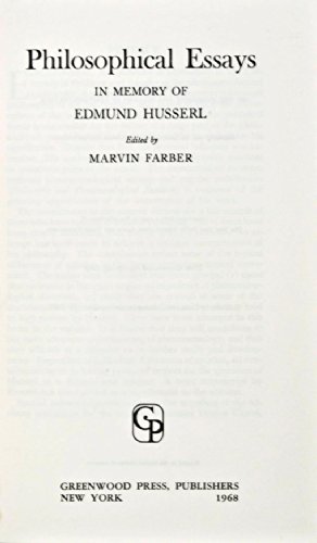 Philosophical Essays in Memory of Edmund Husserl