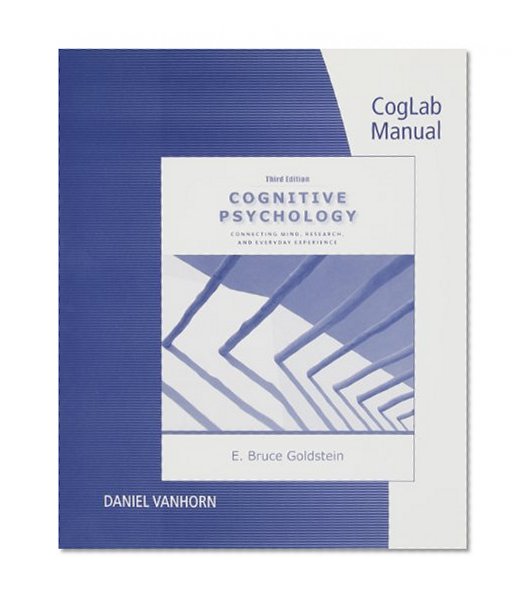 Book Cover CogLab Manual with Printed Access Card for Cognitive Psychology: Connecting Mind, Research and Everyday Experience, 3rd