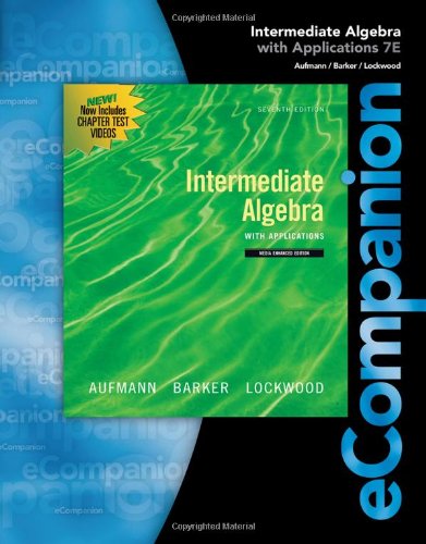 eCompanion for Aufmann/Lockwood's Intermediate Algebra