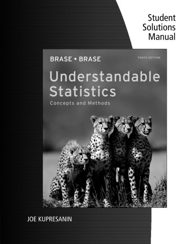 Student Solutions Manual for Brase/Brase's Understandable Statistics: Concepts and Methods, 10th Edition