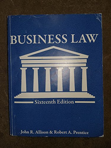 Business Law UT Custom 16th Edition