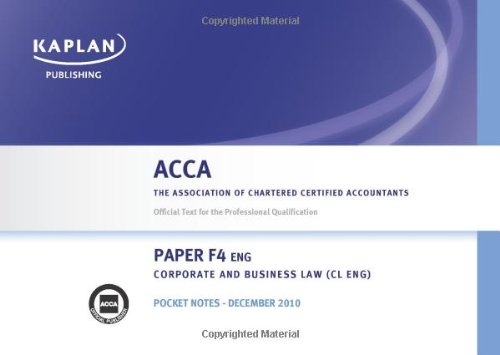 F4 Corporate and Business Law CL (UK) - Pocket Notes