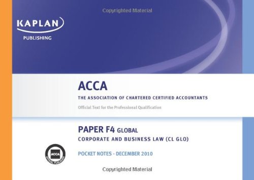 F4 Corporate and Business Law CL (Glo) - Pocket Notes