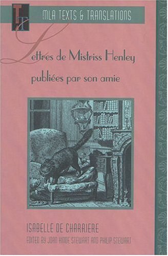 Book Cover Lettres de Mistriss Henley (Texts & Translations) (French Edition)