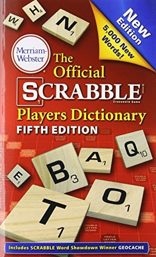Book Cover The Official Scrabble Players Dictionary, 5th Edition (mass market, paperback) 2014 copyright