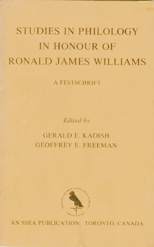 Studies in Philology in Honour of Ronald James Williams: A Festschrift
