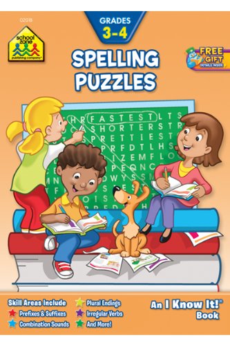 Book Cover Spelling Puzzles Grades 3-4