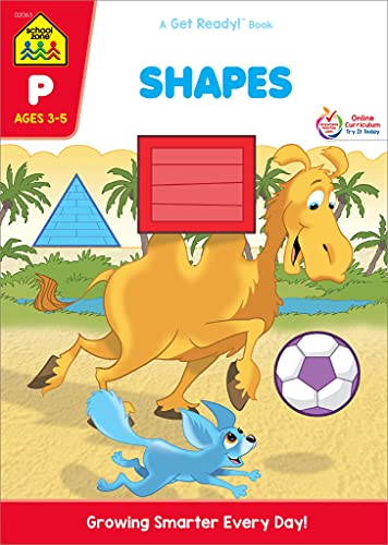 Book Cover School Zone - Shapes Workbook - 32 Pages, Ages 3 to 5, Preschool to Kindergarten, Basic Shapes, Shape Names & Characteristics, Colors, Same or Different, and More (School Zone Get Ready!â„¢ Book Series)