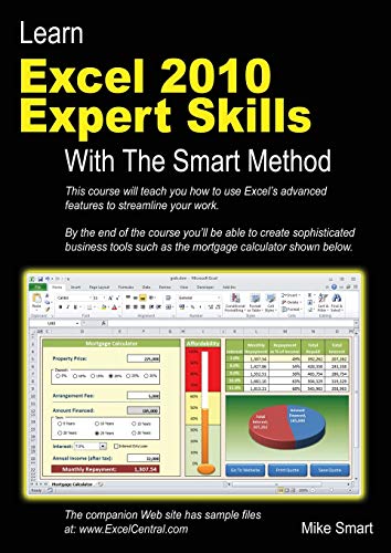 Book Cover Learn Excel 2010 Expert Skills with The Smart Method: Courseware Tutorial teaching Advanced Techniques