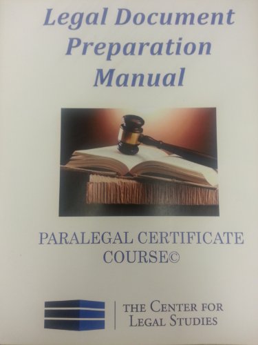 Book Cover Legal Document Preparation Manual
