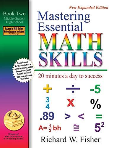 Book Cover Mastering Essential Math Skills: 20 Minutes a Day to Success, Book 2: Middle Grades/High School