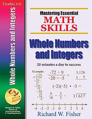 Book Cover Mastering Essential Math Skills WHOLE NUMBERS AND INTEGERS