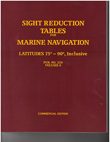 Sight Reduction Tables For Marin Navigation Pub. No. 229 Volume 6 75-90 Inclusive
