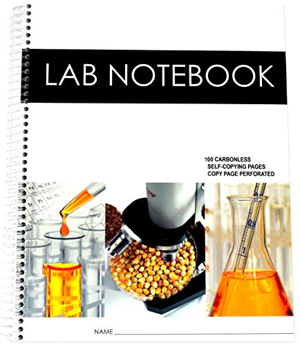 Book Cover BARBAKAM Lab Notebook 100 Carbonless Pages Spiral Bound (Copy Page Perforated)