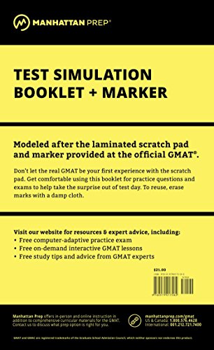 Book Cover Manhattan GMAT Test Simulation Booklet w/ Marker