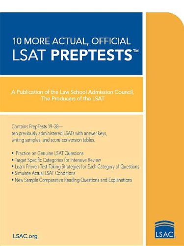 Book Cover 10 More, Actual Official LSAT PrepTests: (PrepTests 19â€“28) (Lsat Series)