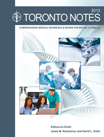 Toronto notes (comprehensive medical refrence, clinical handbook and web subscription)