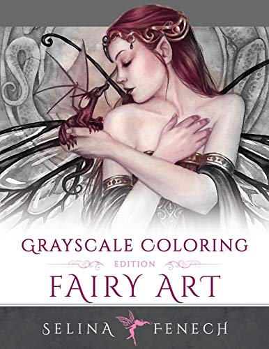Book Cover Fairy Art - Grayscale Coloring Edition (Grayscale Coloring Books by Selina)