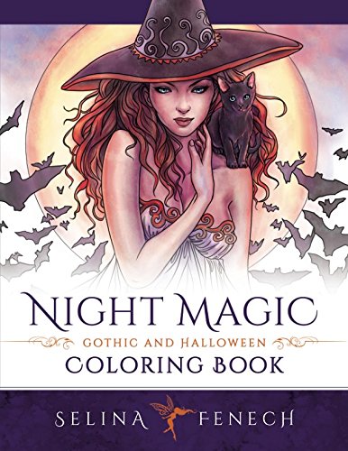 Book Cover Night Magic - Gothic and Halloween Coloring Book (Fantasy Coloring by Selina)