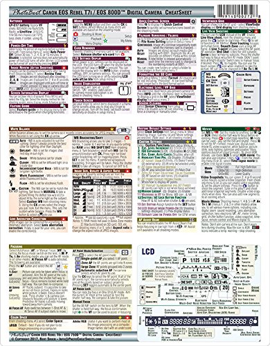 Book Cover Canon EOS T7i / 800D CheatSheet (short version, laminated instructions for Canon T7i / 800D)