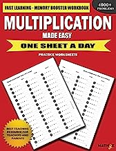 Book Cover Multiplication Made Easy: Fast Learning - Memory Booster Workbook One Sheet A Day Practice Worksheets