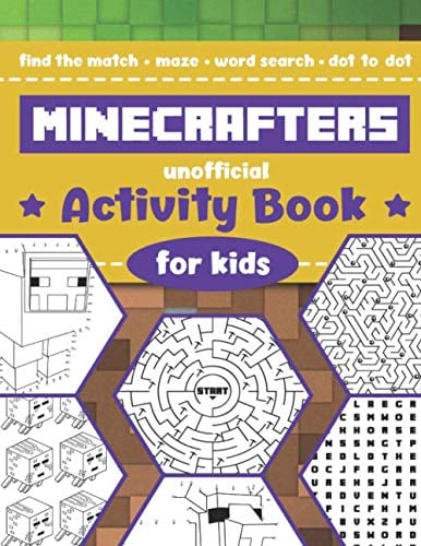Book Cover Minecraft Activity Book: Amazing Activity Book For Minecrafters: Coloring, Dot To Dot, Word Search, Mazes and More!