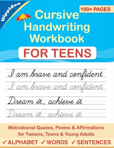 Book Cover Cursive Handwriting Workbook for Teens: A cursive writing practice workbook for young adults and teens: 2 (Master Print and Cursive Writing Penmanship for Teens)