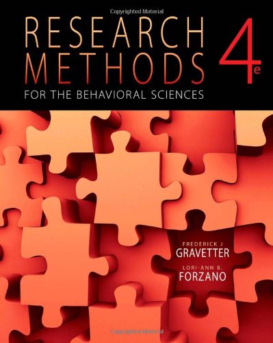Book Cover Research Methods for the Behavioral Sciences, 4th Edition