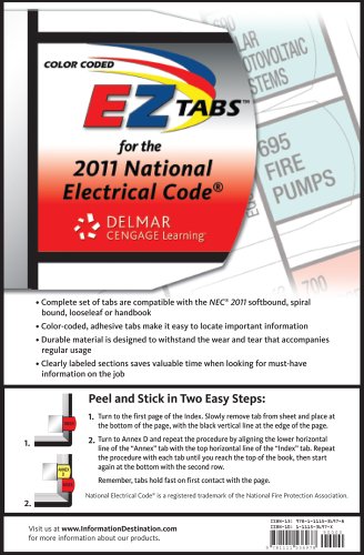 Book Cover Color Coded EZ Tabs for the 2011 National Electrical Code