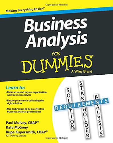 Book Cover Business Analysis For Dummies