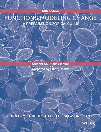 Book Cover Student Solutions Manual to accompany Functions Modeling Change