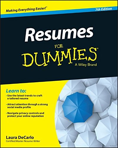 Book Cover Resumes For Dummies