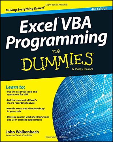 Book Cover Excel Vba Programming For Dummies, 4e