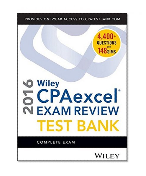 Book Cover Wiley CPAexcel Exam Review 2016 Test Bank: Complete Exam