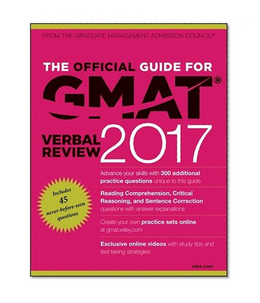 Book Cover The Official Guide for GMAT Verbal Review 2017 with Online Question Bank and Exclusive Video