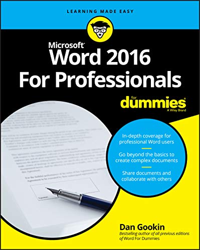 Book Cover Word 2016 For Professionals For Dummies (For Dummies (Computers))