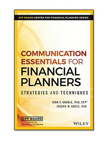 Book Cover Communication Essentials for Financial Planners: Strategies and Techniques