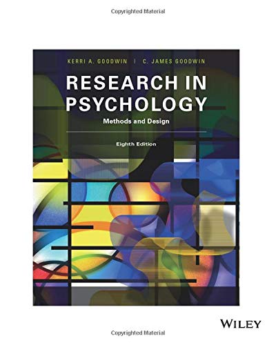 Book Cover Research In Psychology Methods and Design 8E: Methods and Design