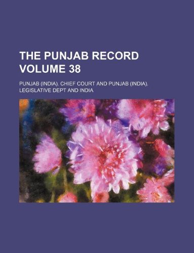 The Punjab record Volume 38