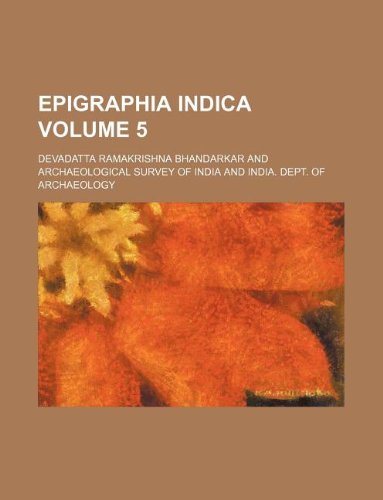 Epigraphia Indica Volume 5