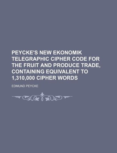 Peycke's new ekonomik telegraphic cipher code for the fruit and produce trade, containing equivalent to 1,310,000 cipher words