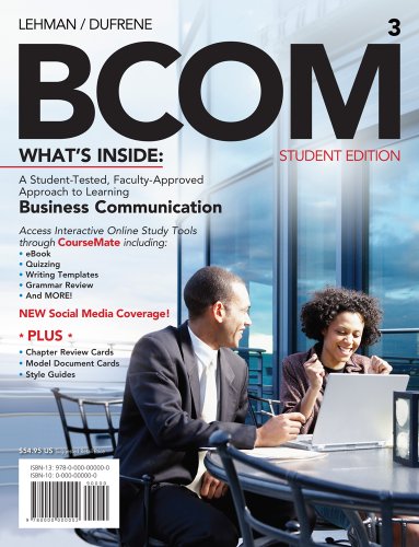 Bundle: BCOM (with Printed Access Card), 3rd + Aplia with Cengage Learning Write Experience 2.0 Printed Access Card