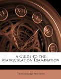 A Guide to the Matriculation Examination