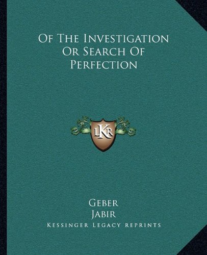 Of The Investigation Or Search Of Perfection