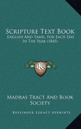 Book Cover Scripture Text Book: English And Tamil, For Each Day In The Year (1845)