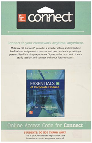 Book Cover Connect 1-Semester Access Card for Essentials Corporate Finance