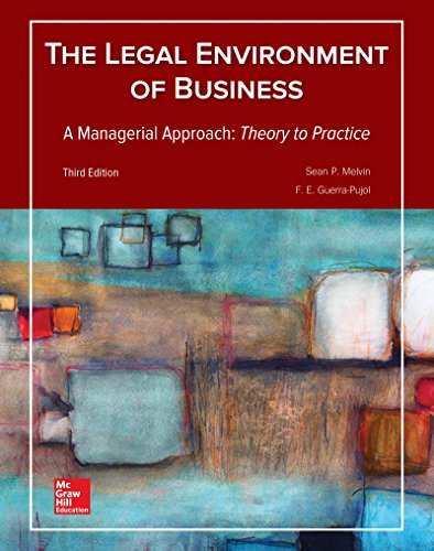 Book Cover Legal Environment of Business, A Managerial Approach: Theory to Practice