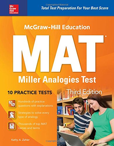Book Cover McGraw-Hill Education MAT Miller Analogies Test, Third Edition (Mcgraw Hills Mat)